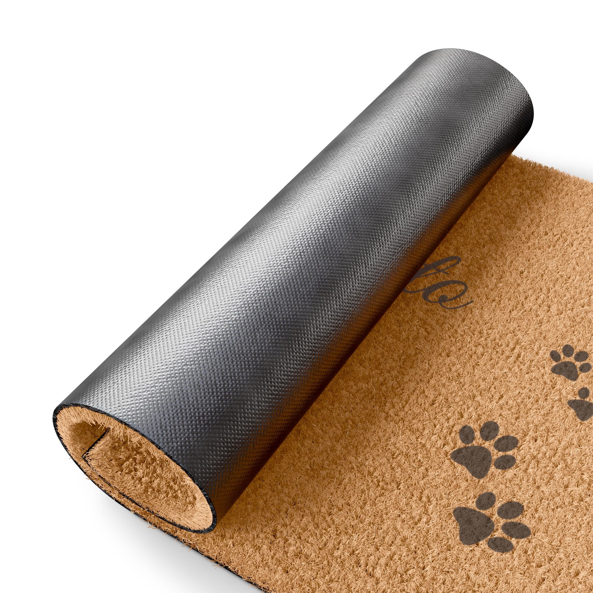 Doormat — "Welcome to Our Home" Coir Mat with Paw Print Design