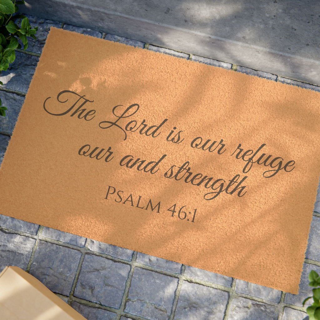Inspirational Doormat - "The Lord is Our Refuge" - Scripture Welcome Mat