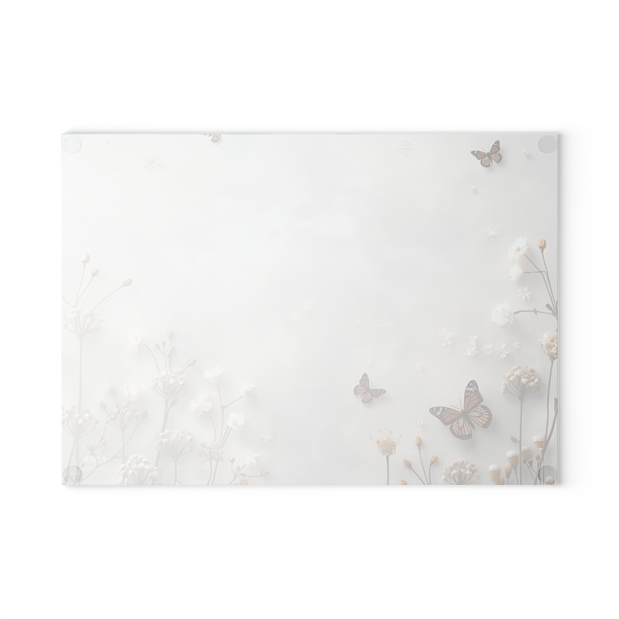 Butterfly Garden Glass Cutting Board, Kitchen Decor, Chic Gift for Home Chefs, Elegant Serving Tray, Modern Cooking Essentials