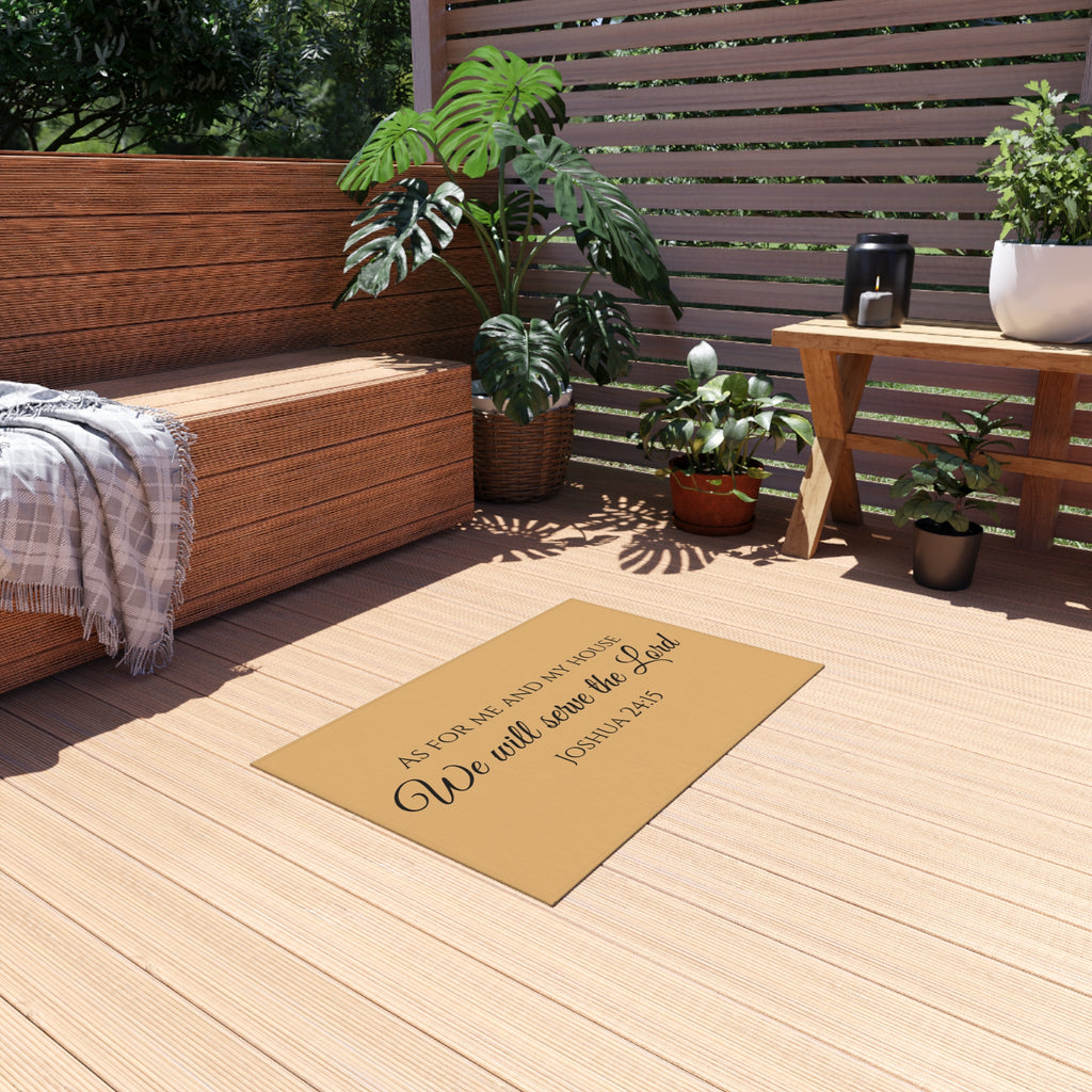Faith-Inspired Outdoor Rug - "As for Me and My House, We Will Serve the Lord"