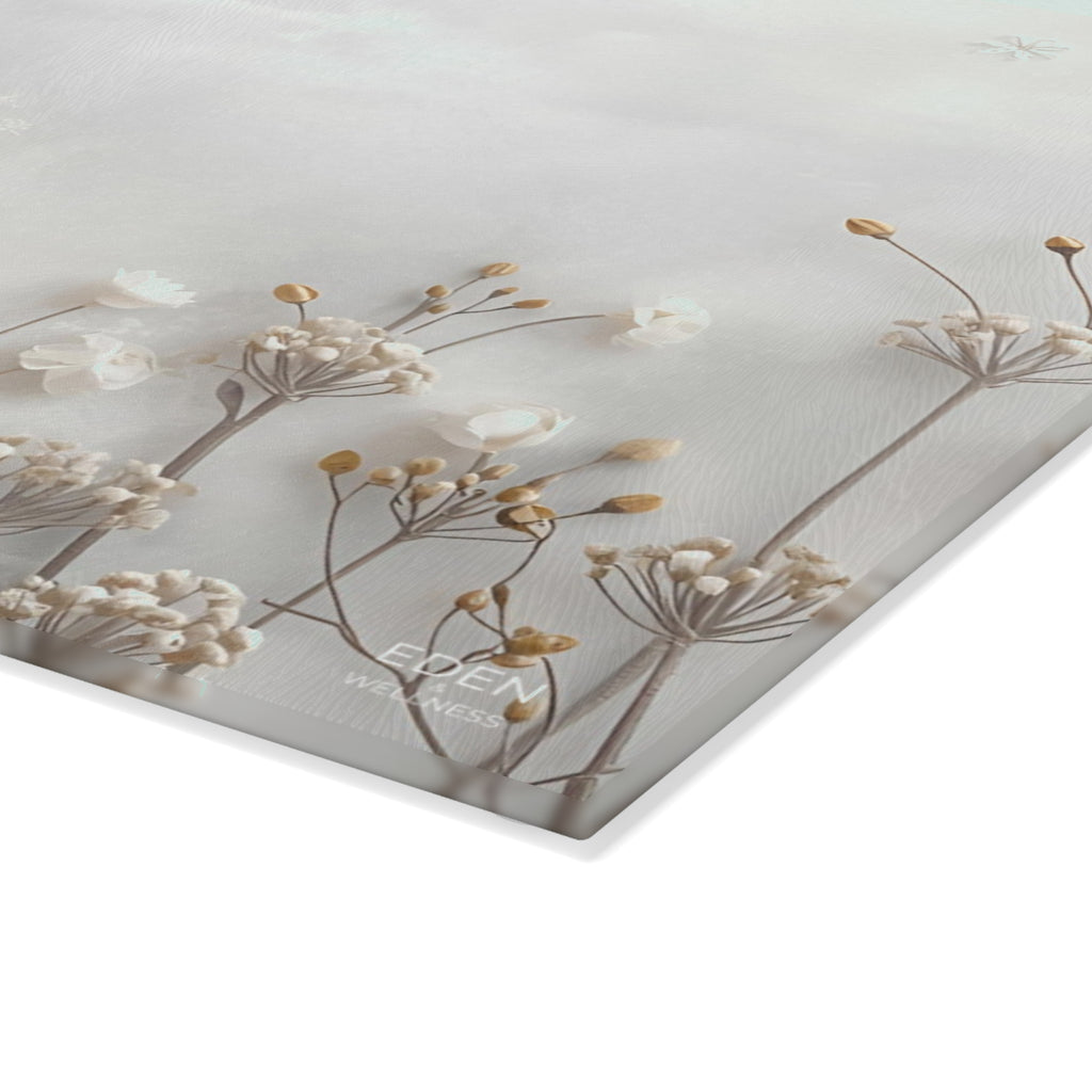 Butterfly Garden Glass Cutting Board, Kitchen Decor, Chic Gift for Home Chefs, Elegant Serving Tray, Modern Cooking Essentials