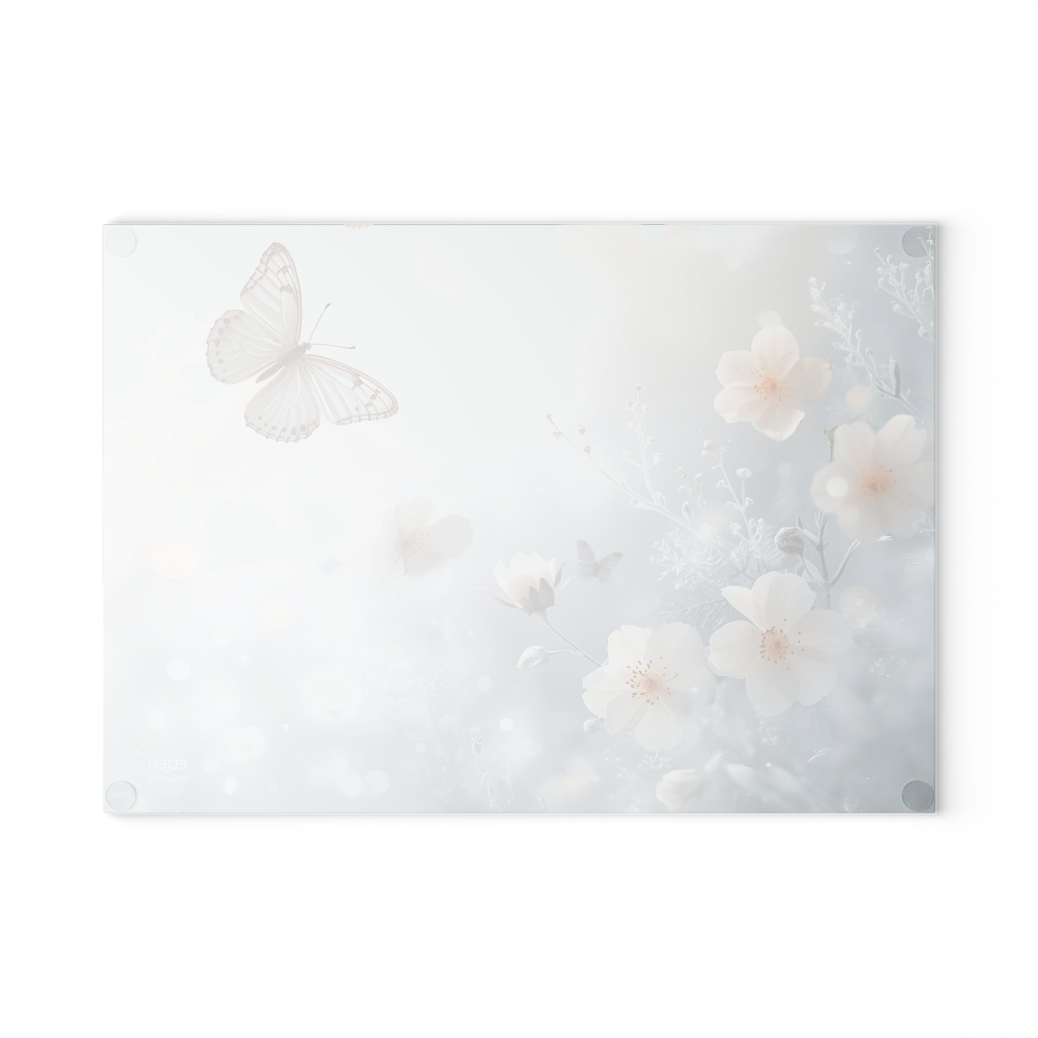 Elegant Floral & Butterfly Glass Cutting Board | Beautiful Kitchen Decor, Unique Gift for Bakers, Housewarming, Wedding, or Mother’s Day