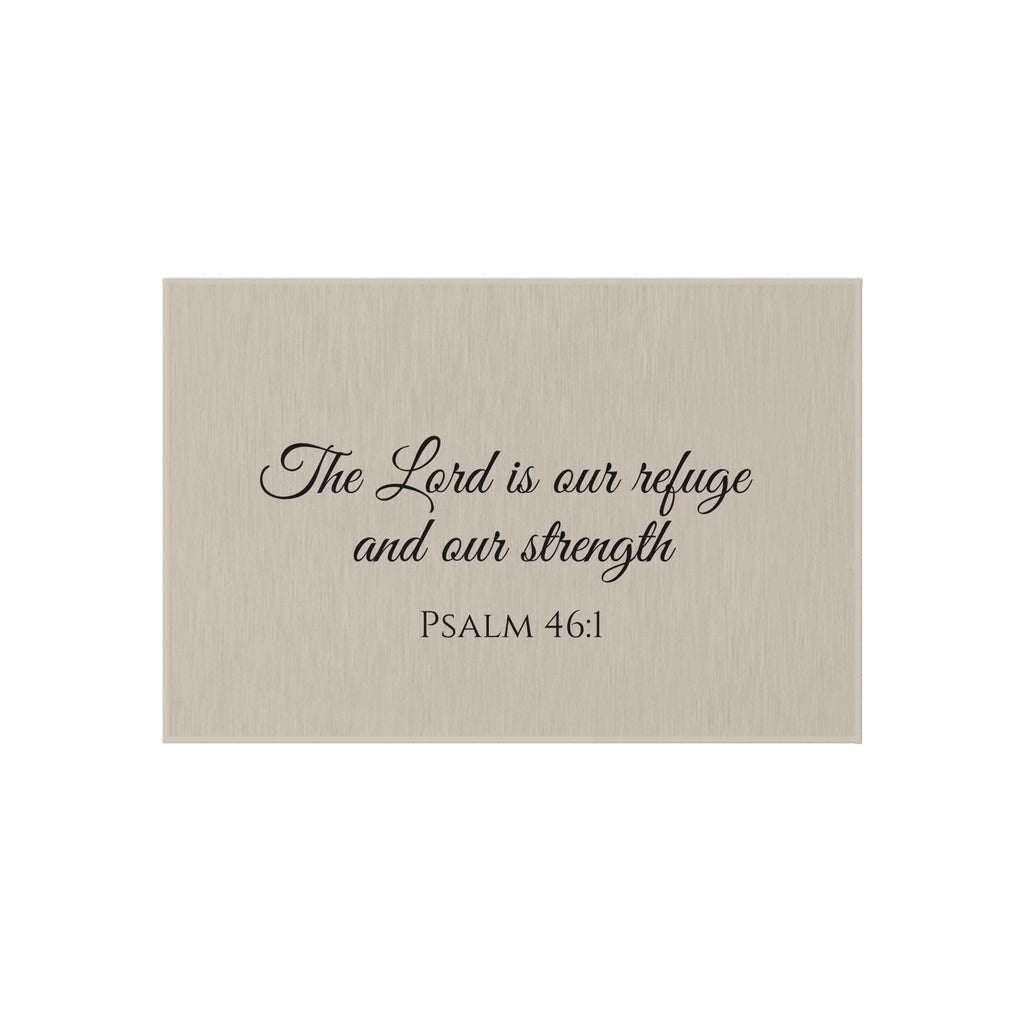 Inspirational Outdoor Rug - Psalm 46:1 Decorative Mat