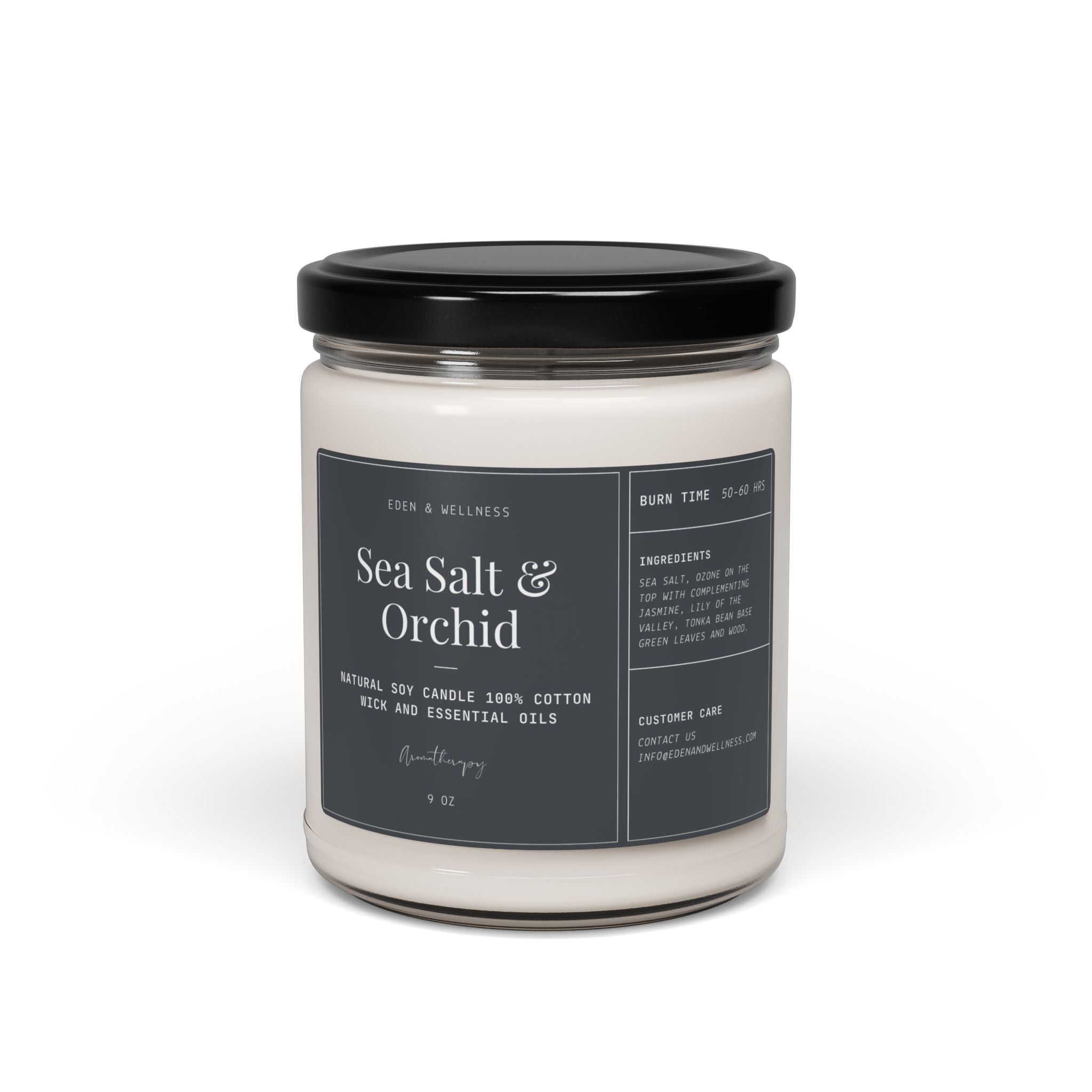 Sea Salt + Orchid Soy Candle -  9oz