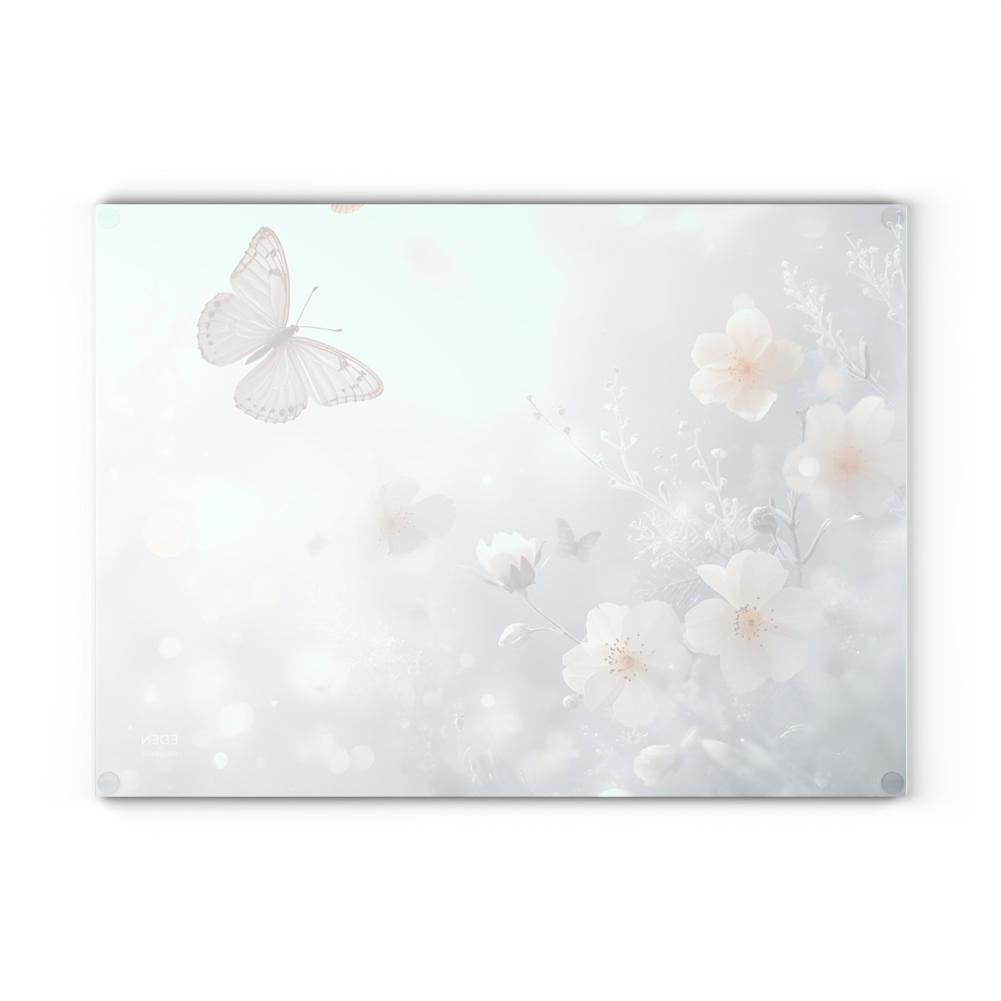 Elegant Floral & Butterfly Glass Cutting Board | Beautiful Kitchen Decor, Unique Gift for Bakers, Housewarming, Wedding, or Mother’s Day