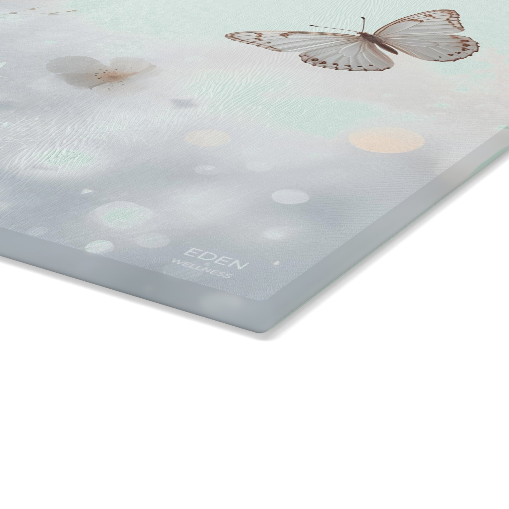 Elegant Floral & Butterfly Glass Cutting Board | Beautiful Kitchen Decor, Unique Gift for Bakers, Housewarming, Wedding, or Mother’s Day