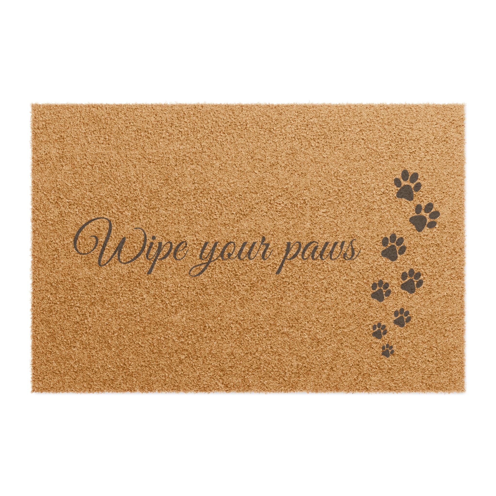 Doormat — "Wipe Your Paws" Paw Print Welcome Mat