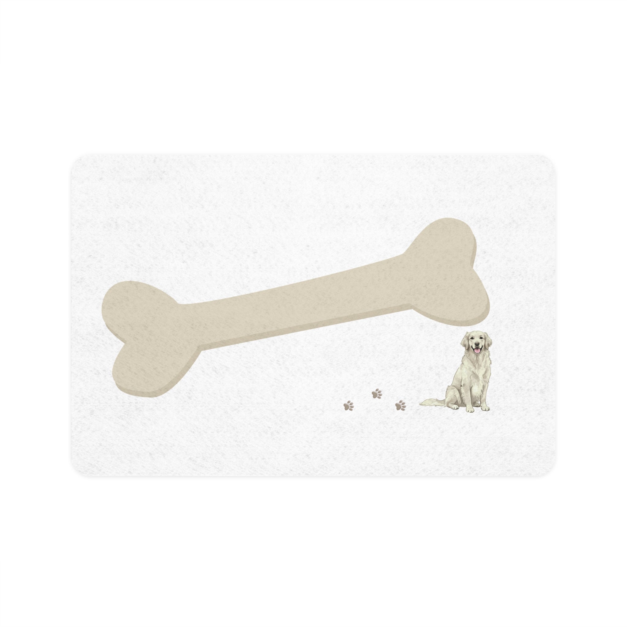 Pet Food Mat with Bone Design - 12x18 Waterproof Dog Feeding Mat