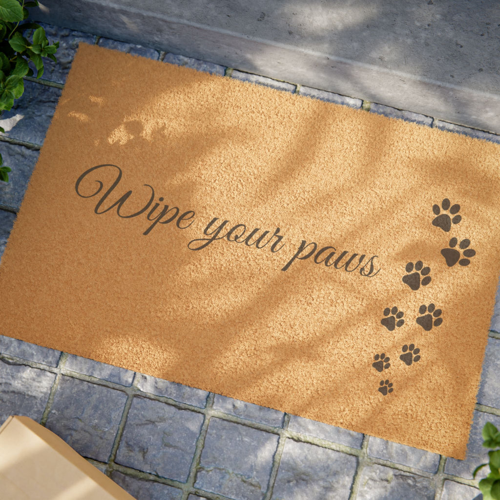 Doormat — "Wipe Your Paws" Paw Print Welcome Mat